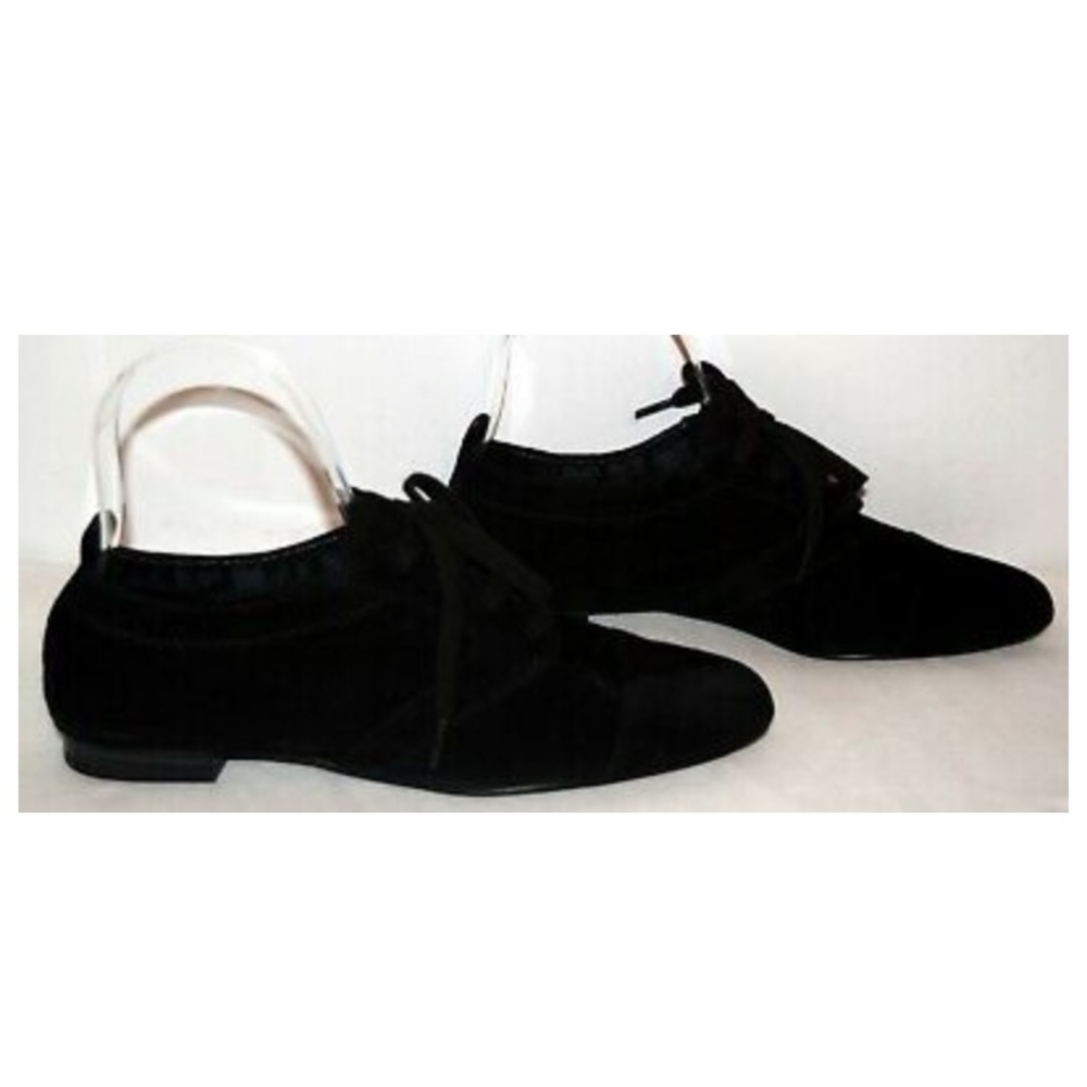 NWT LOGO Women’s Lori Goldstein Kirsten Black Suede Oxford Dance Flat Jazz Shoes